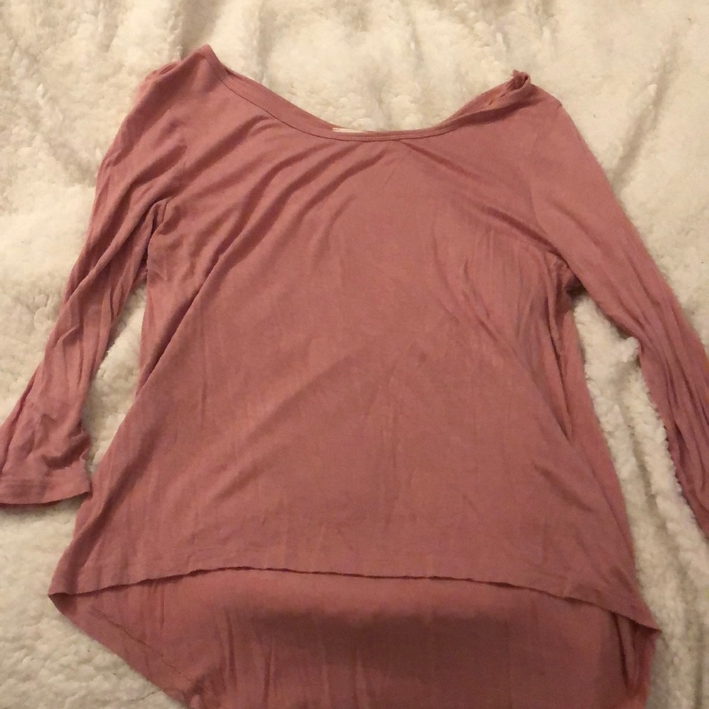 light pink 3/4 sleeve shirt